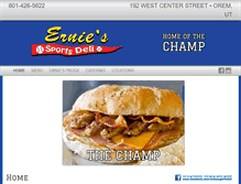Tablet Screenshot of erniessportsdeli.com